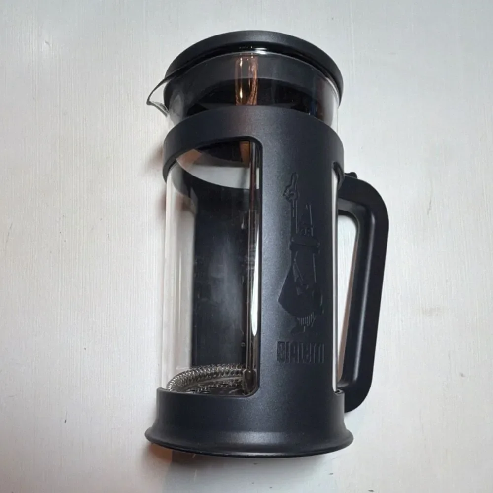 Bialetti French Press Coffee Maker 34 oz/8 Cup Glass Carafe Plunger Black